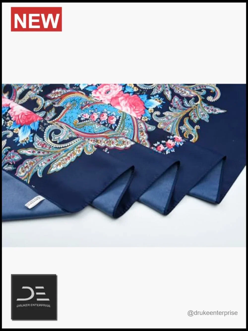 Oversized 40x40 Silk-Feel Satin Square Scarf – Fashion Hair Wrap Bandana